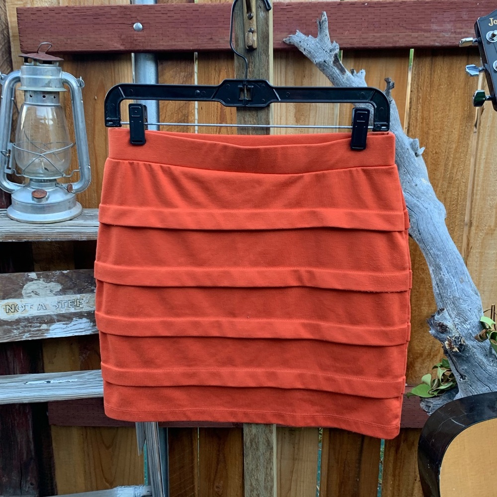 Basic House Orange Pencil Skirt.